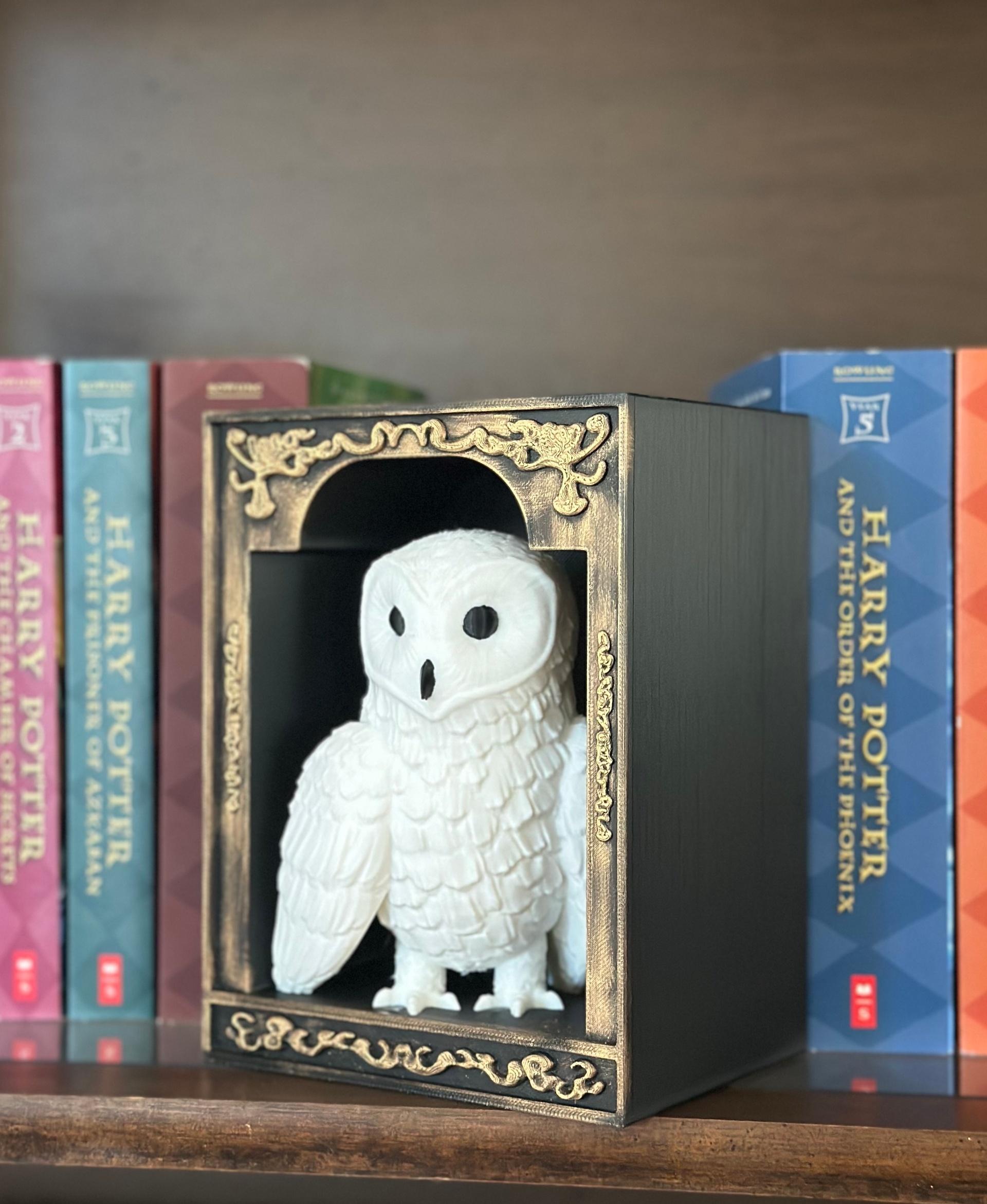 Snowy Owl Book Nook: Hedwig Inspired 3d model