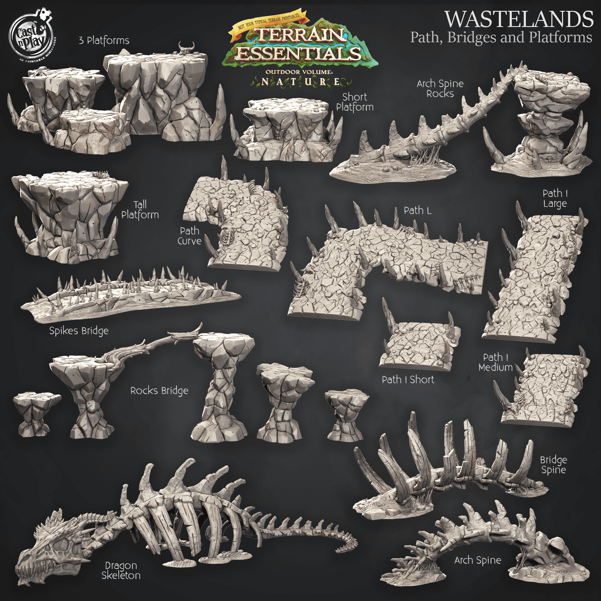 Wastelands Set (Pre-Supported) 3d model