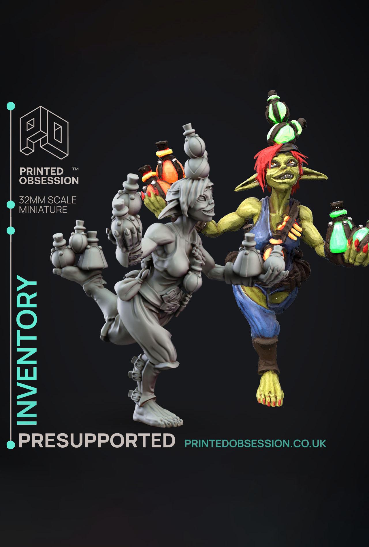 Inventory - Potions - Goblin Brewers - PRESUPPORTED - Illustrated and Stats - 32mm scale			 3d model