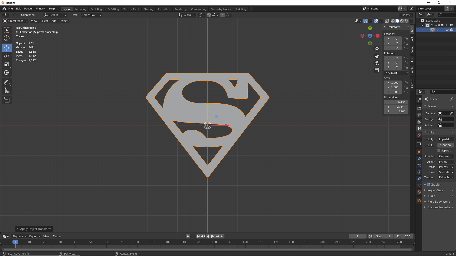 Superman Clip 3d model