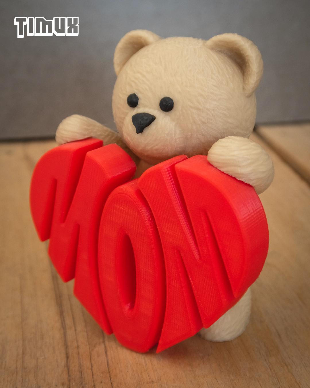 TEDDY BEAR WITH A MOM SIGN 3d model