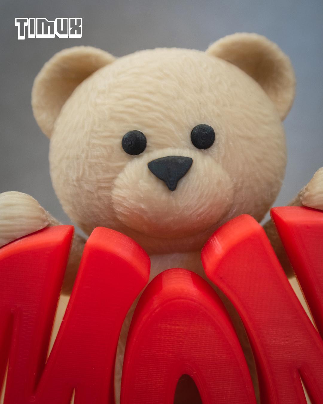 TEDDY BEAR WITH A MOM SIGN 3d model