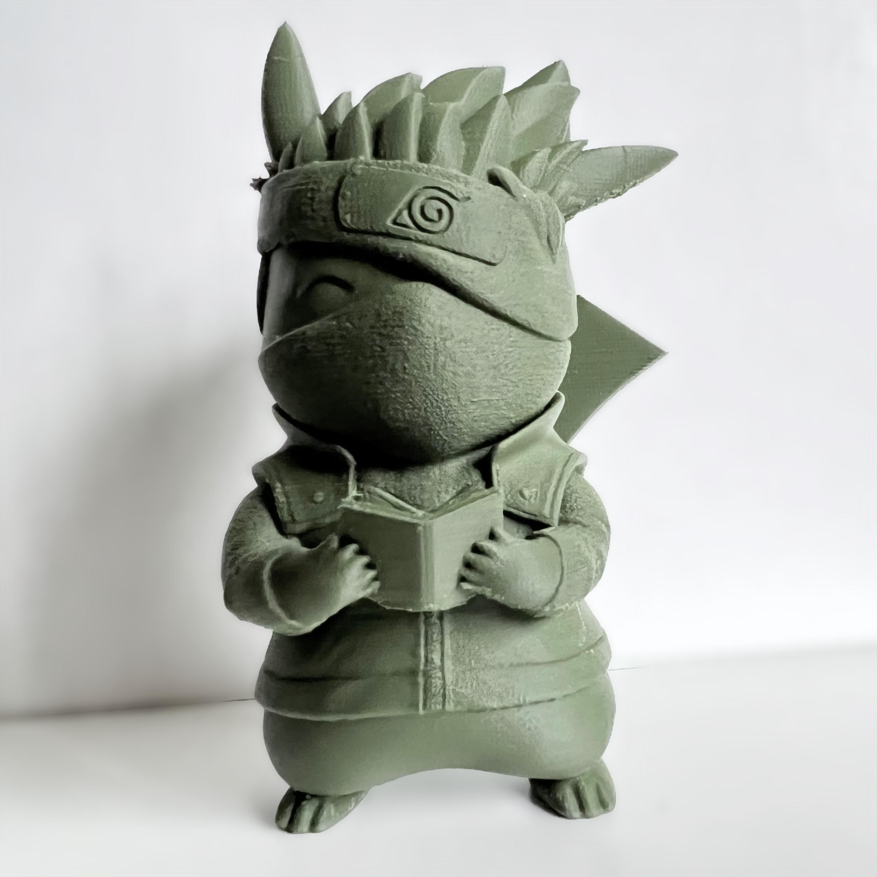 Pikachu_X_Kakashi.stl - Printed in Eryone PLA in Matte Olive Green - 3d model