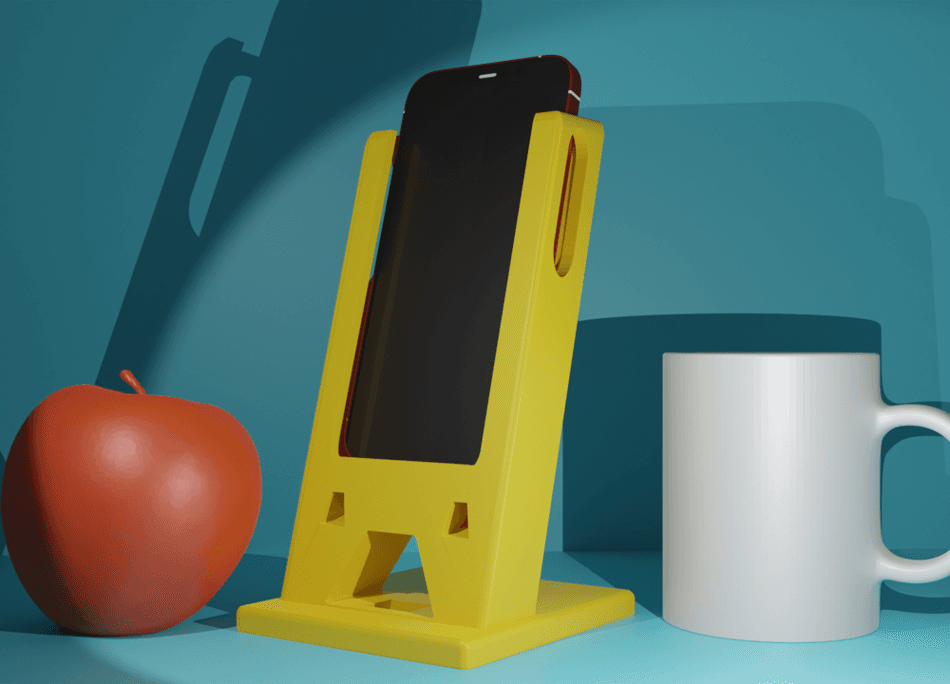 phone holder for big phone and big cable 3d model