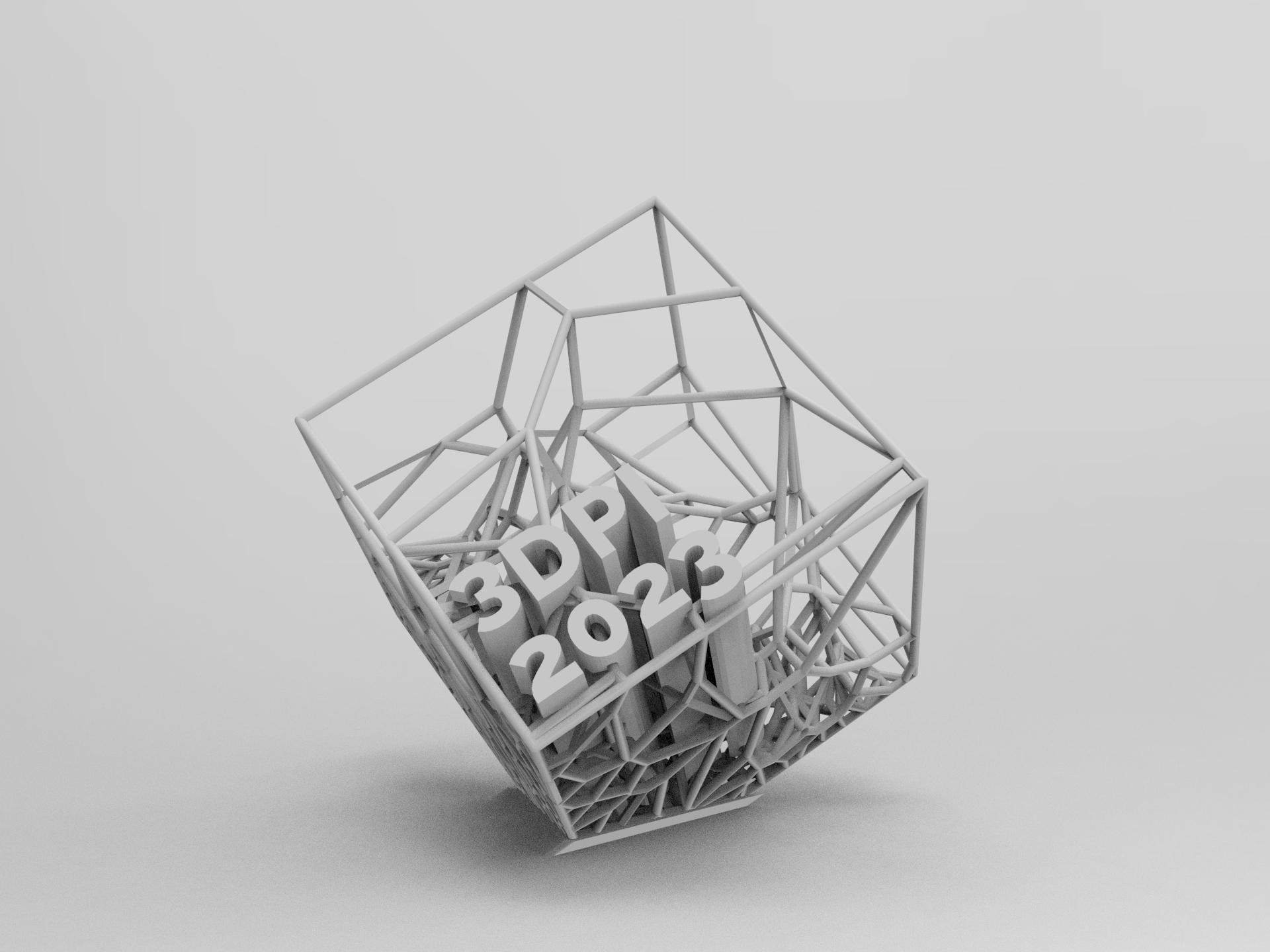 Voronoi Cube trophy 3DPI 2023 3d model