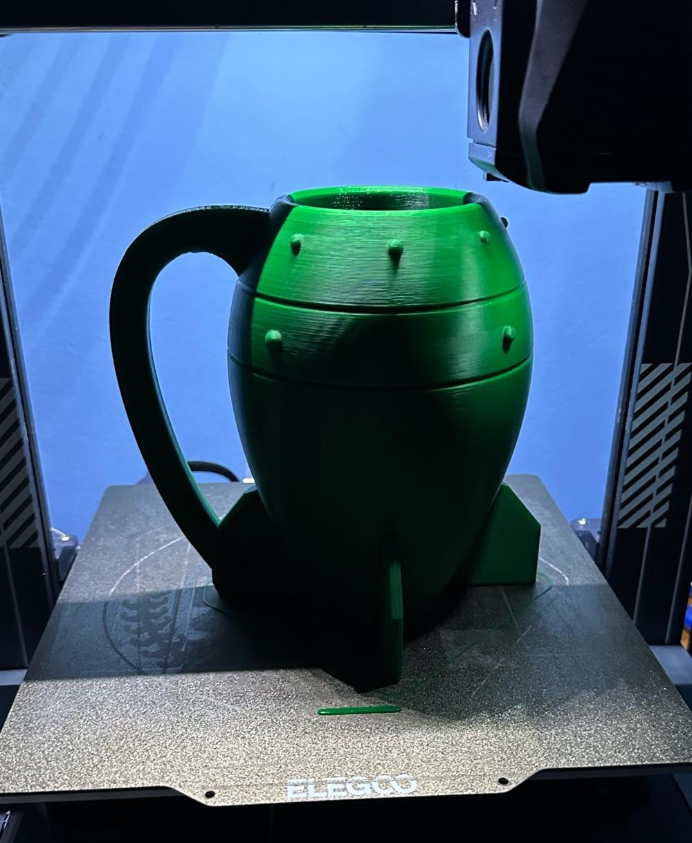 12oz Mini Nuke - Fallout 4 Can Cup! - I love this thing. Thanks for the design. Printed on a de-Elegoo’d Neptune 4 Pro with Zyltech Dark Green PLA.  - 3d model