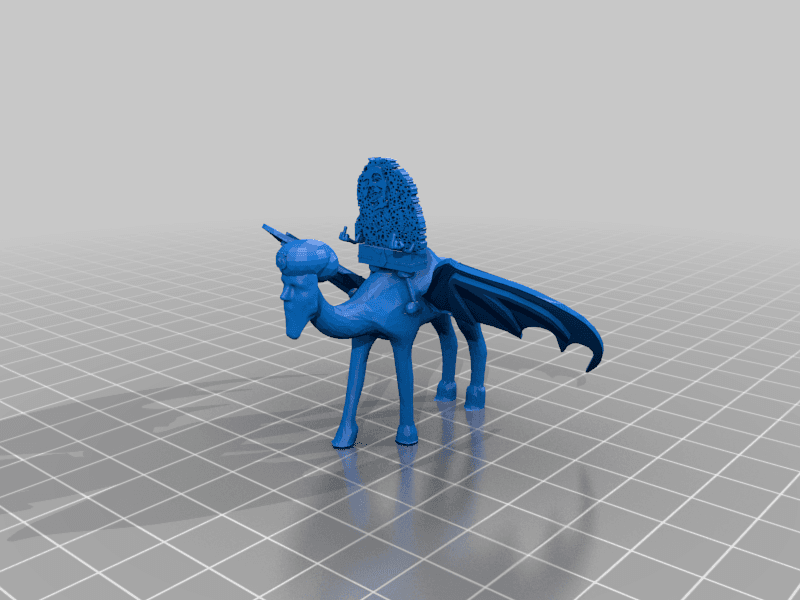 spongebob-marley riding on winged dromedar-pegasus (and flipping you off) 3d model