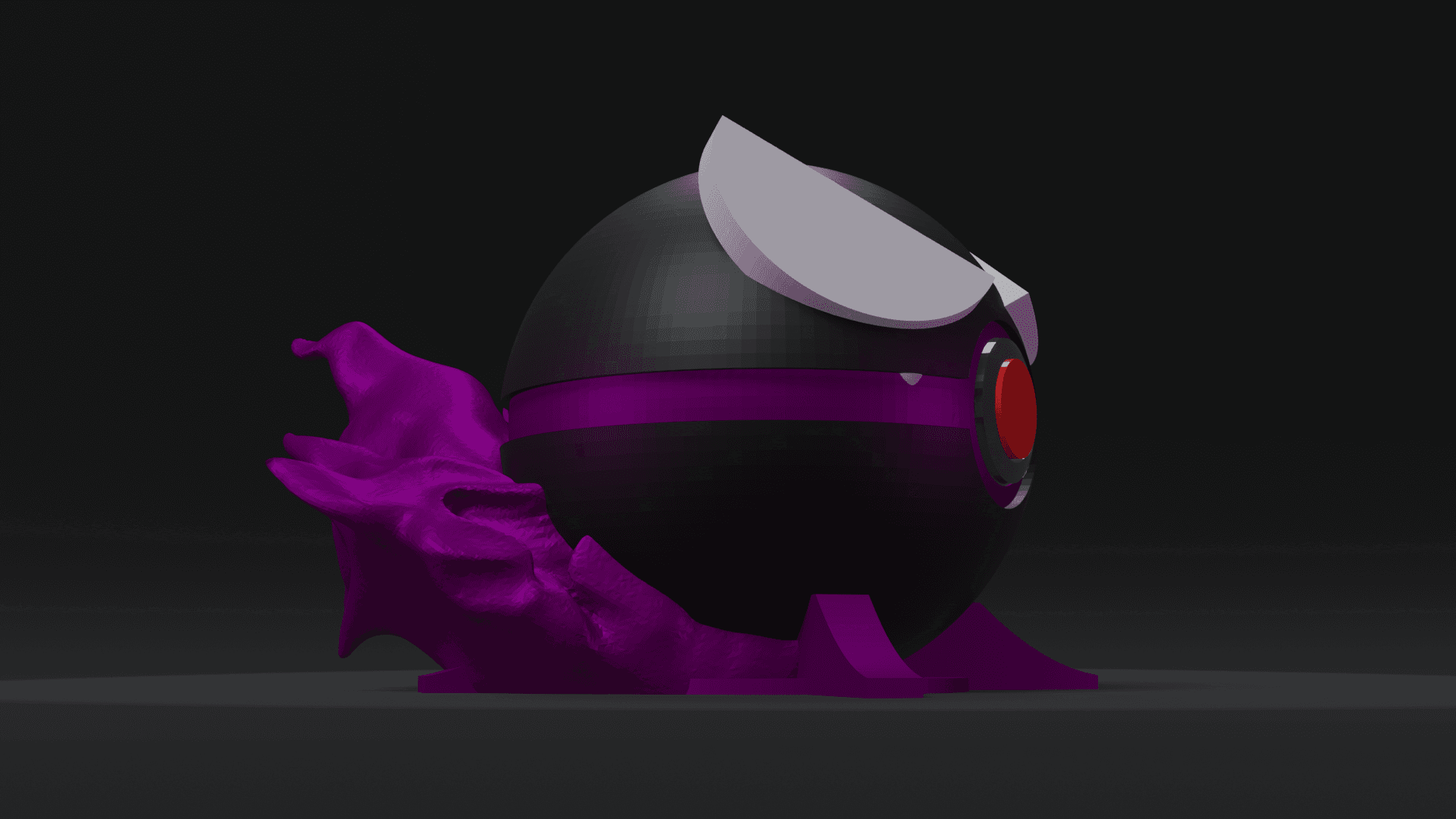 GastBall Gastly Themed Pokeball - Fan Art 3d model