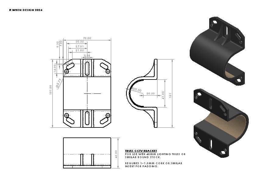 Camera Truss bracket (48mm) 3d model