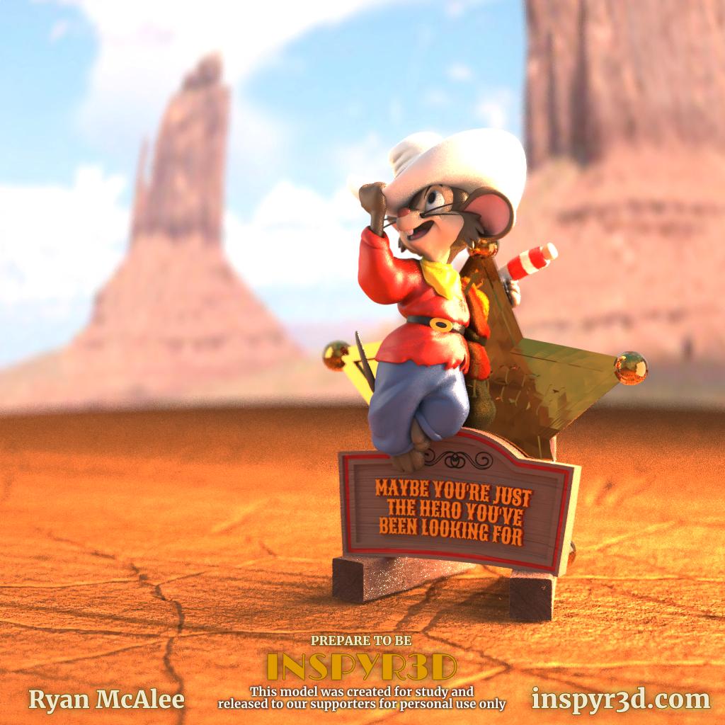 Fievel and Badge 3d model