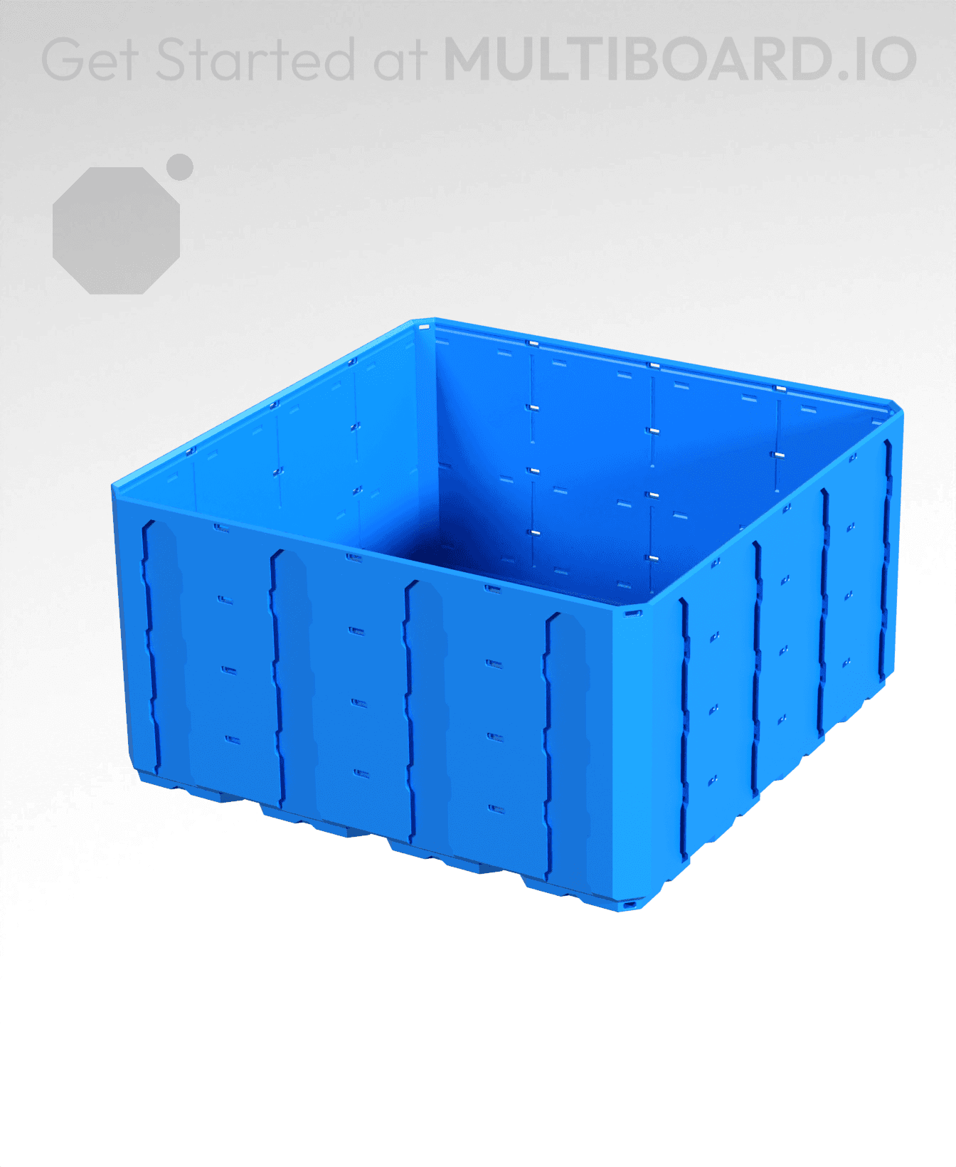 4x4x2 - Topped Multipoint Rail - Multibin Shell 3d model