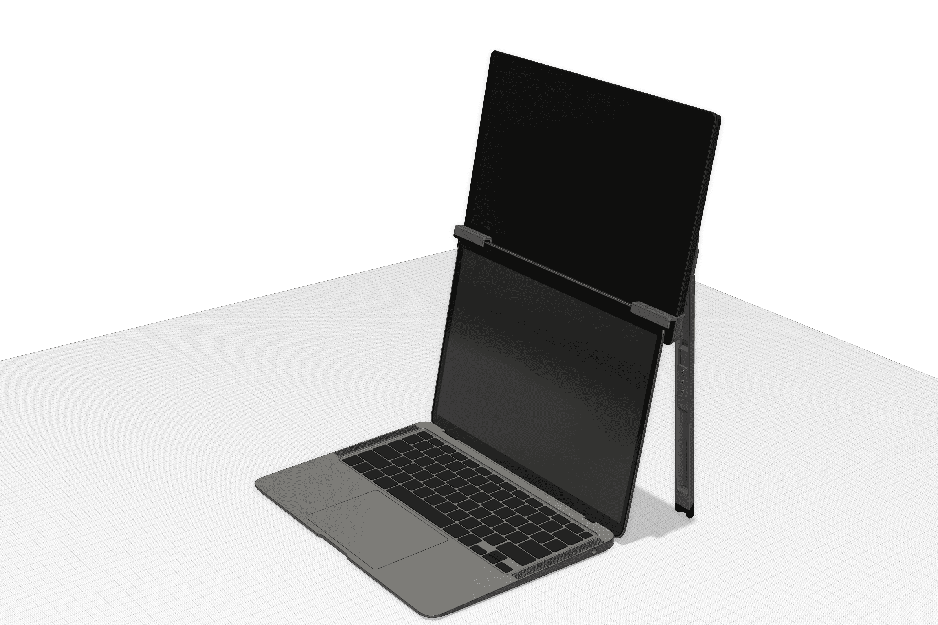 Vertical External Monitor Mount for Laptop 3d model