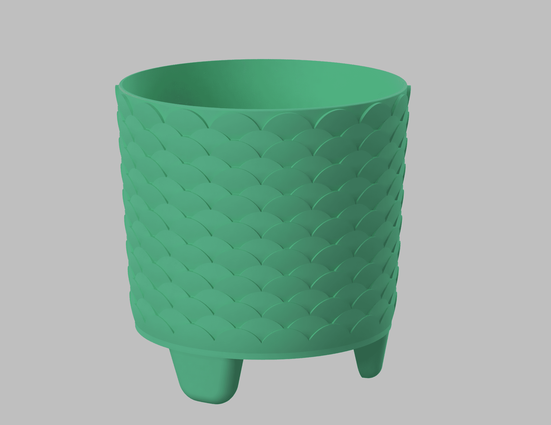 Large Stylish Plant Pot - Semicircles 3d model