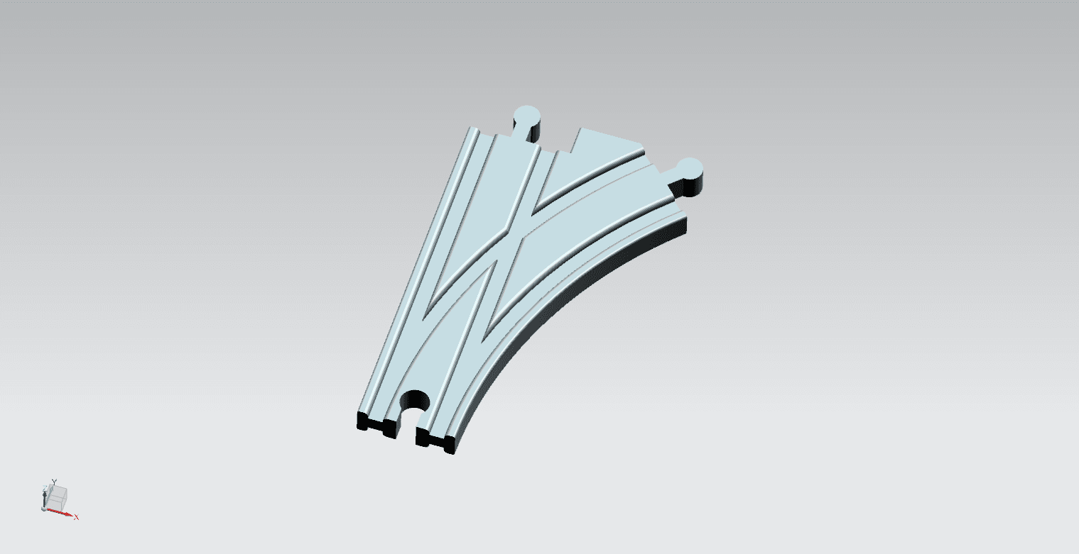 BRIO Style Train Track, Split, L 3d model