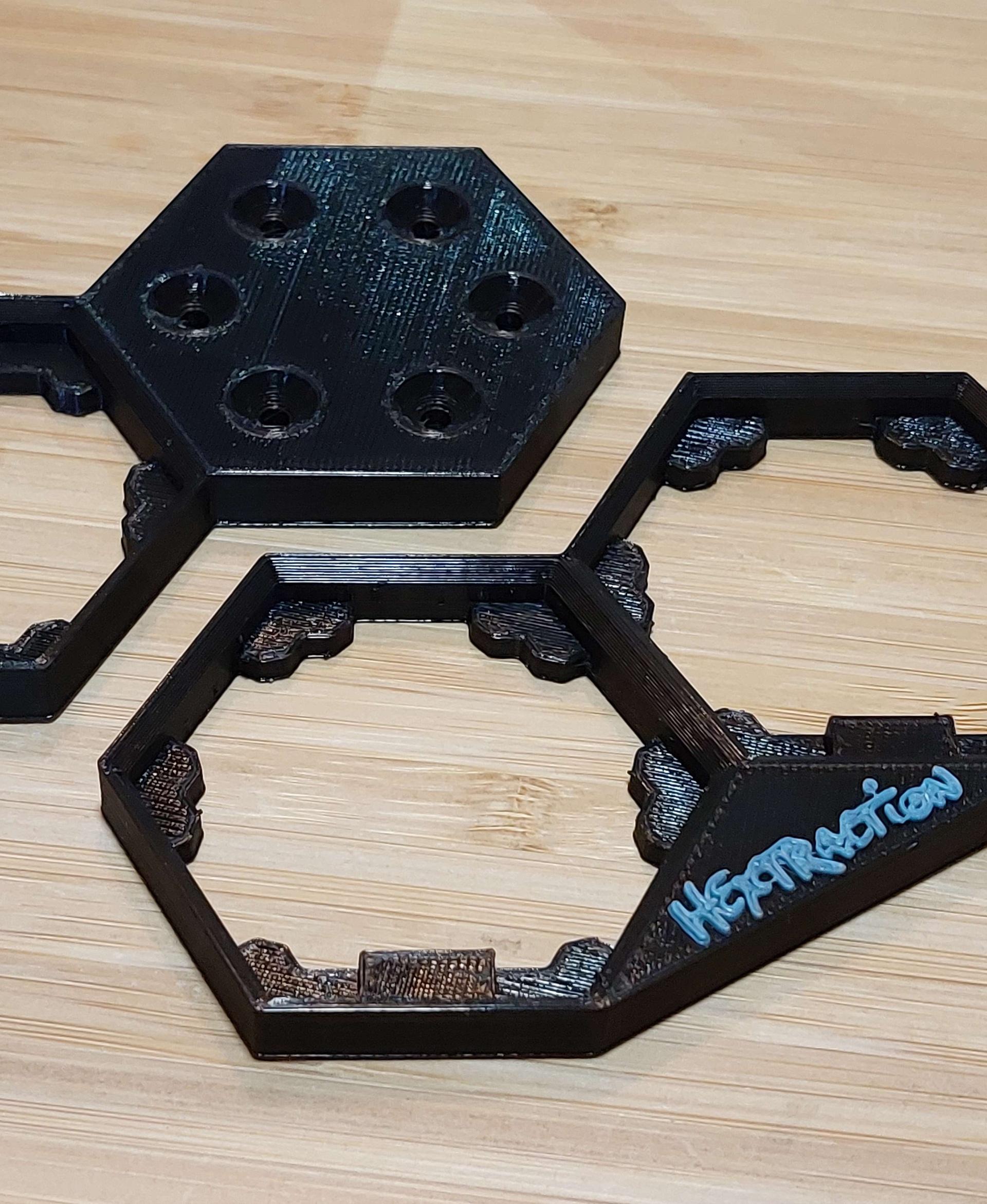 Hextraction Tile/Ball Holder (Modular / tiny printer version) 3d model