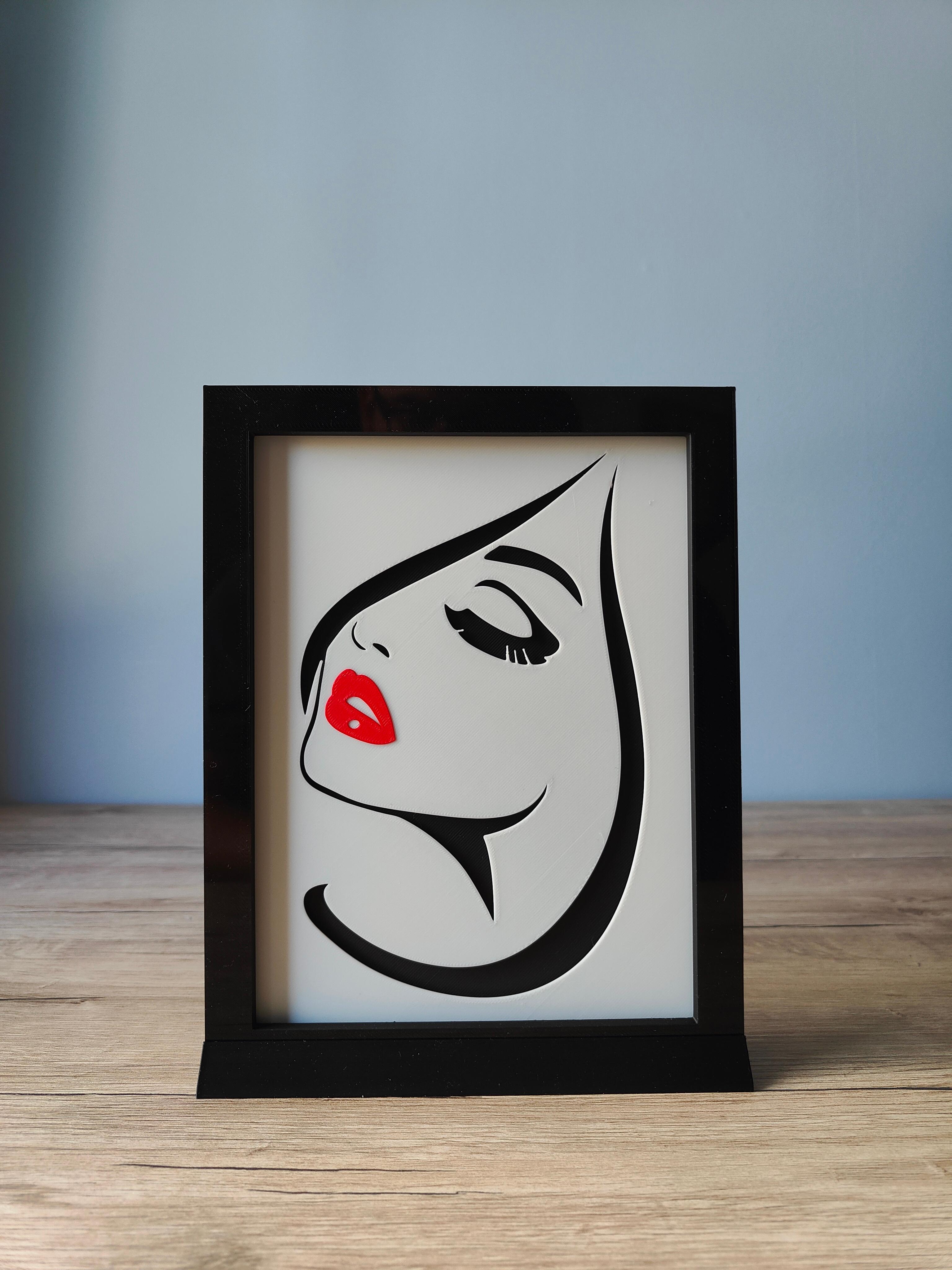 A Woman's Face Shadow Box F 3d model