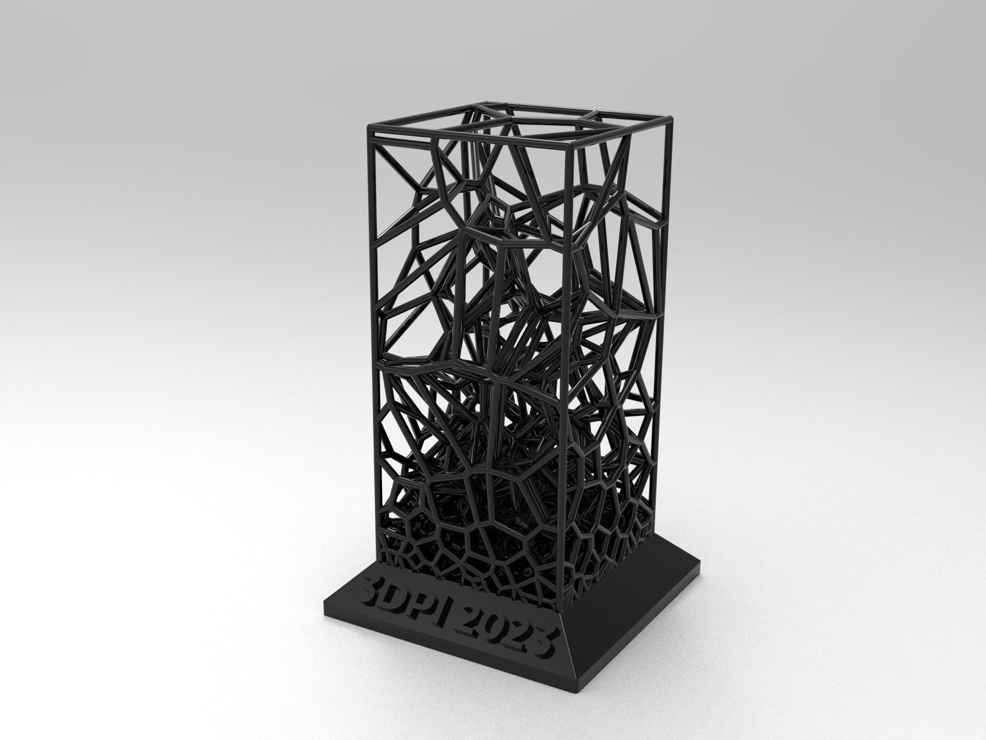 3D Voronoi Gradient Trophy 3d model