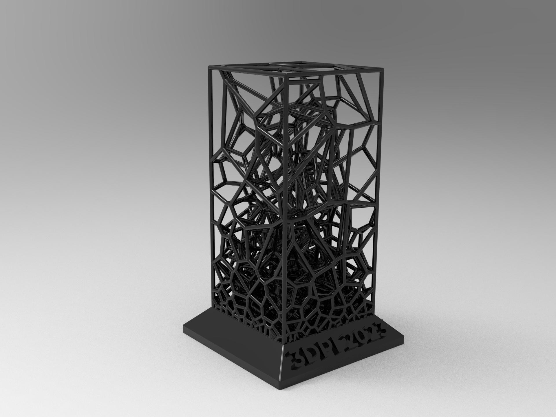 3D Voronoi Gradient Trophy 3d model