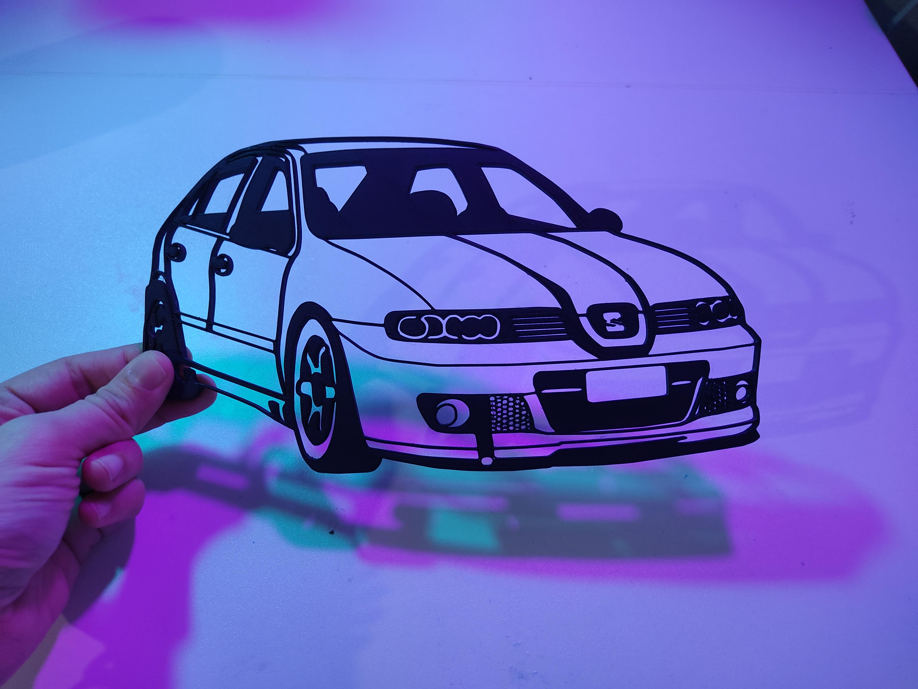 Seat Leon 2d wallart, silhouette 3d model