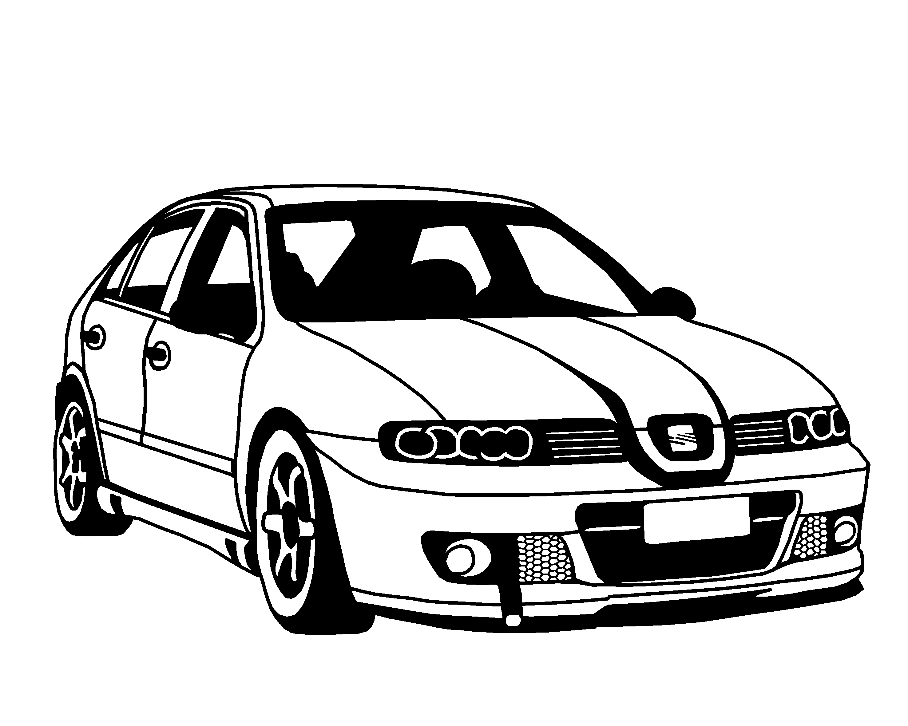 Seat Leon 2d wallart, silhouette 3d model