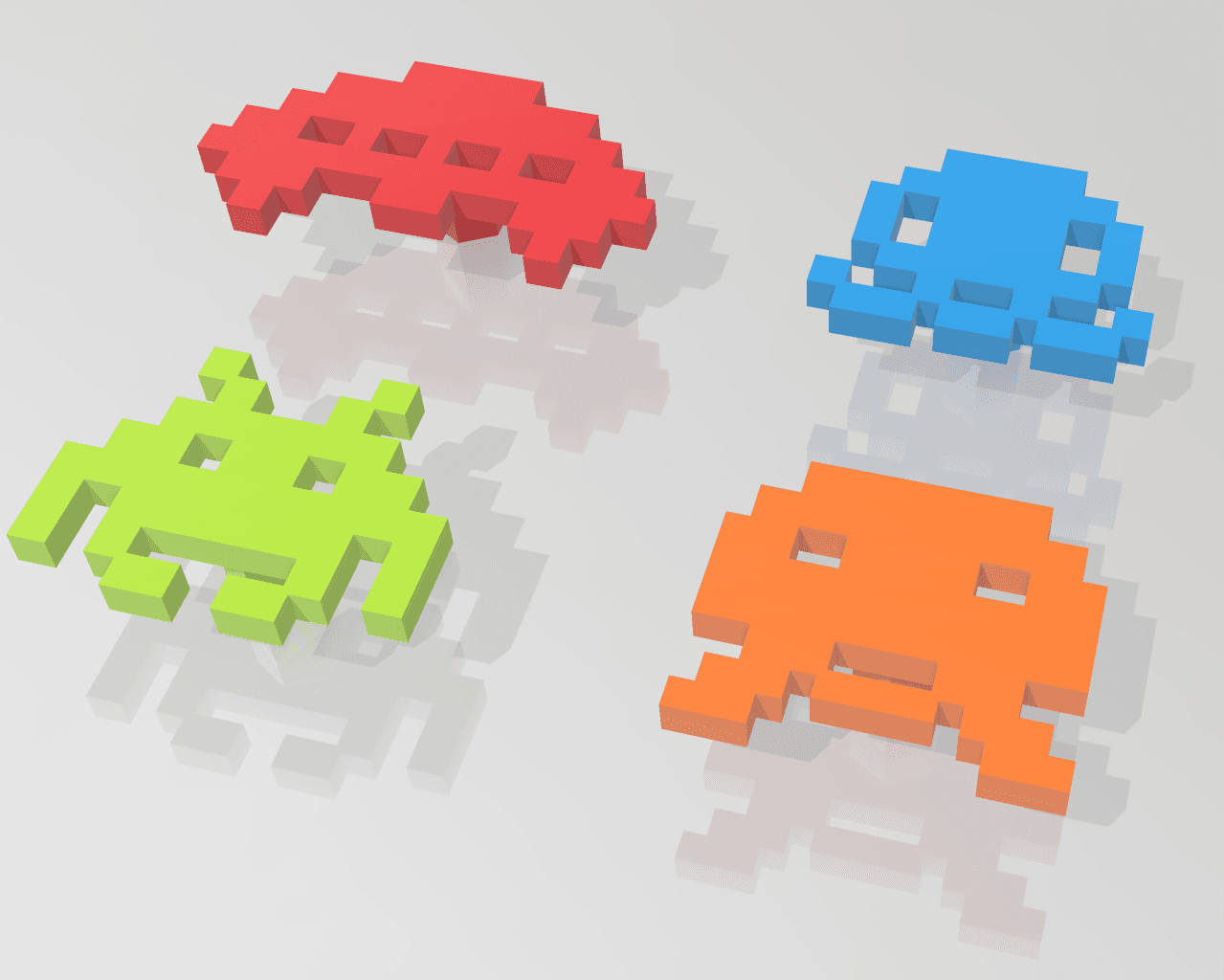 Space Invaders Door Knobs 3d model