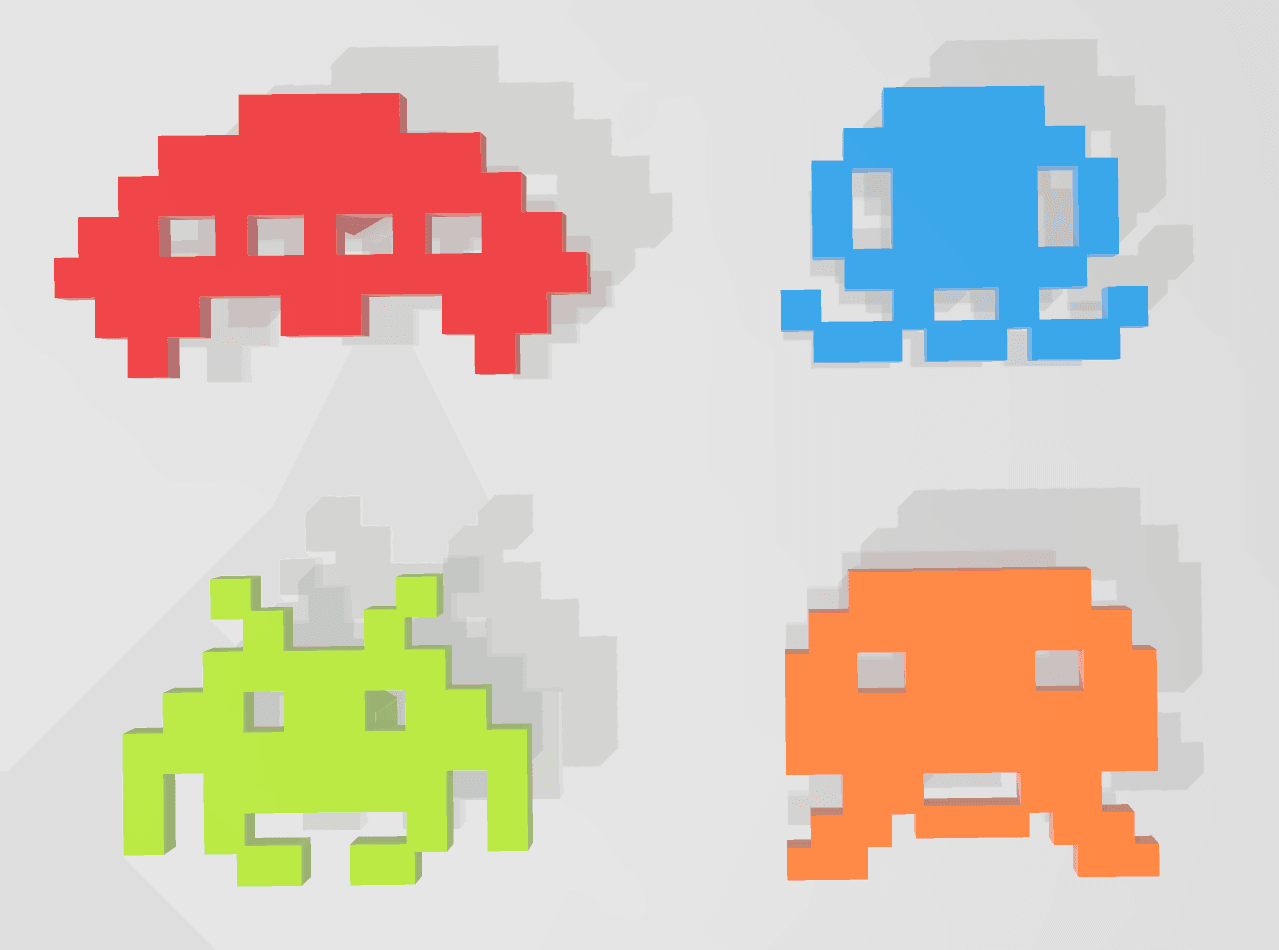 Space Invaders Door Knobs 3d model