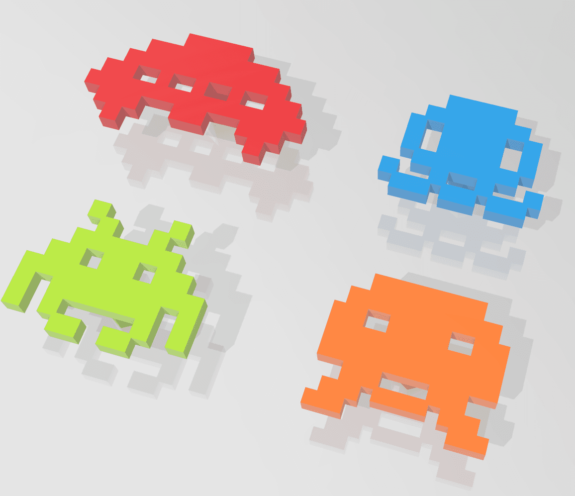 Space Invaders Door Knobs 3d model