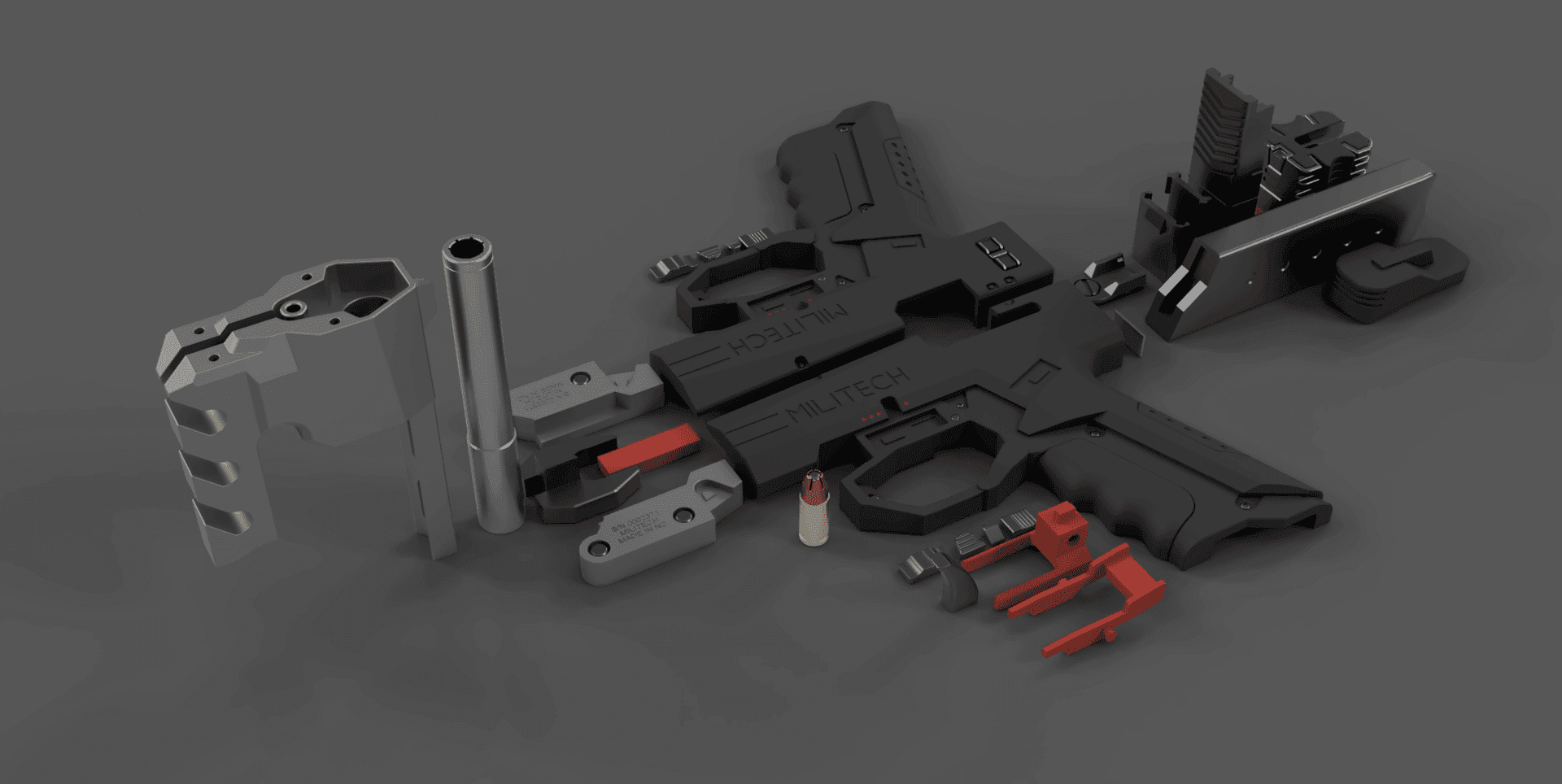 CYBERPUNK 2077 Militech M-10AF Lexington 3d model