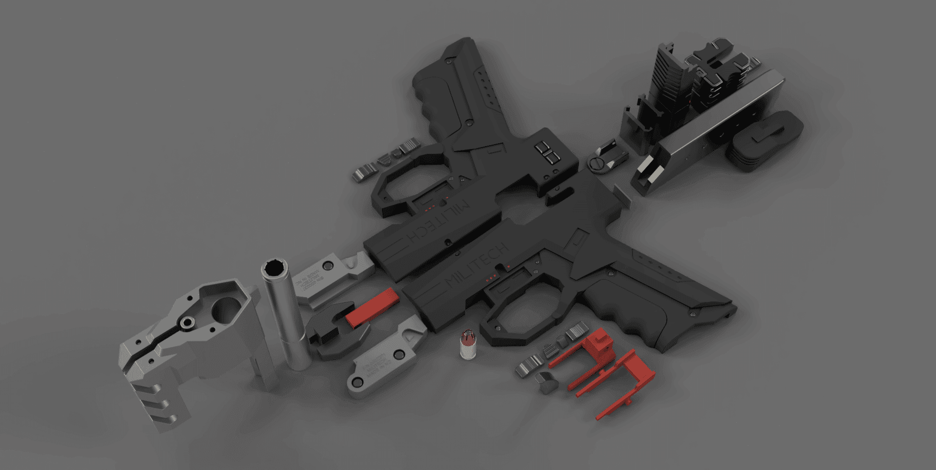 CYBERPUNK 2077 Militech M-10AF Lexington 3d model