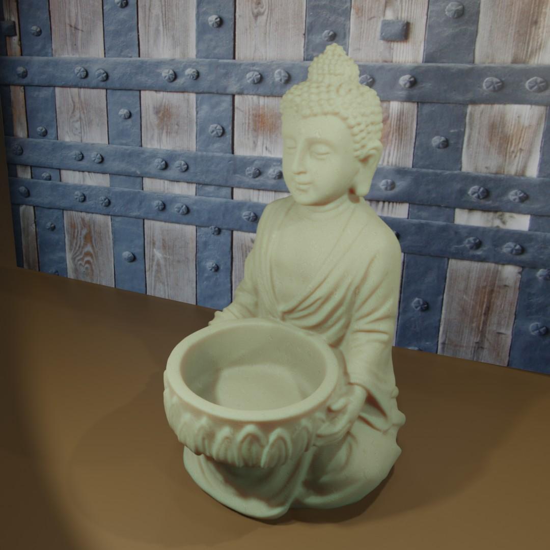 Bouddha candle 3d model