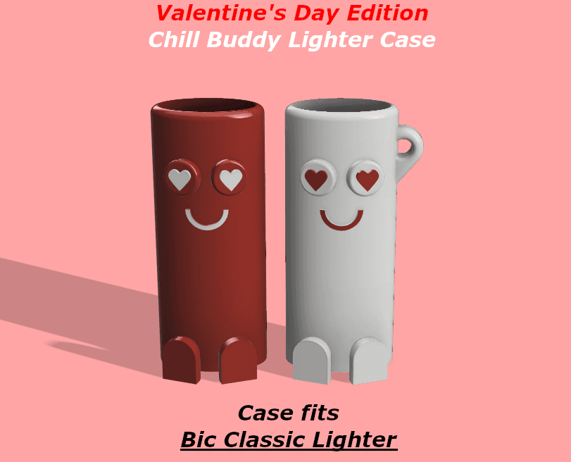 Valentine's Day Edition Lighter Cases (Bic Classic & Clipper) 3d model