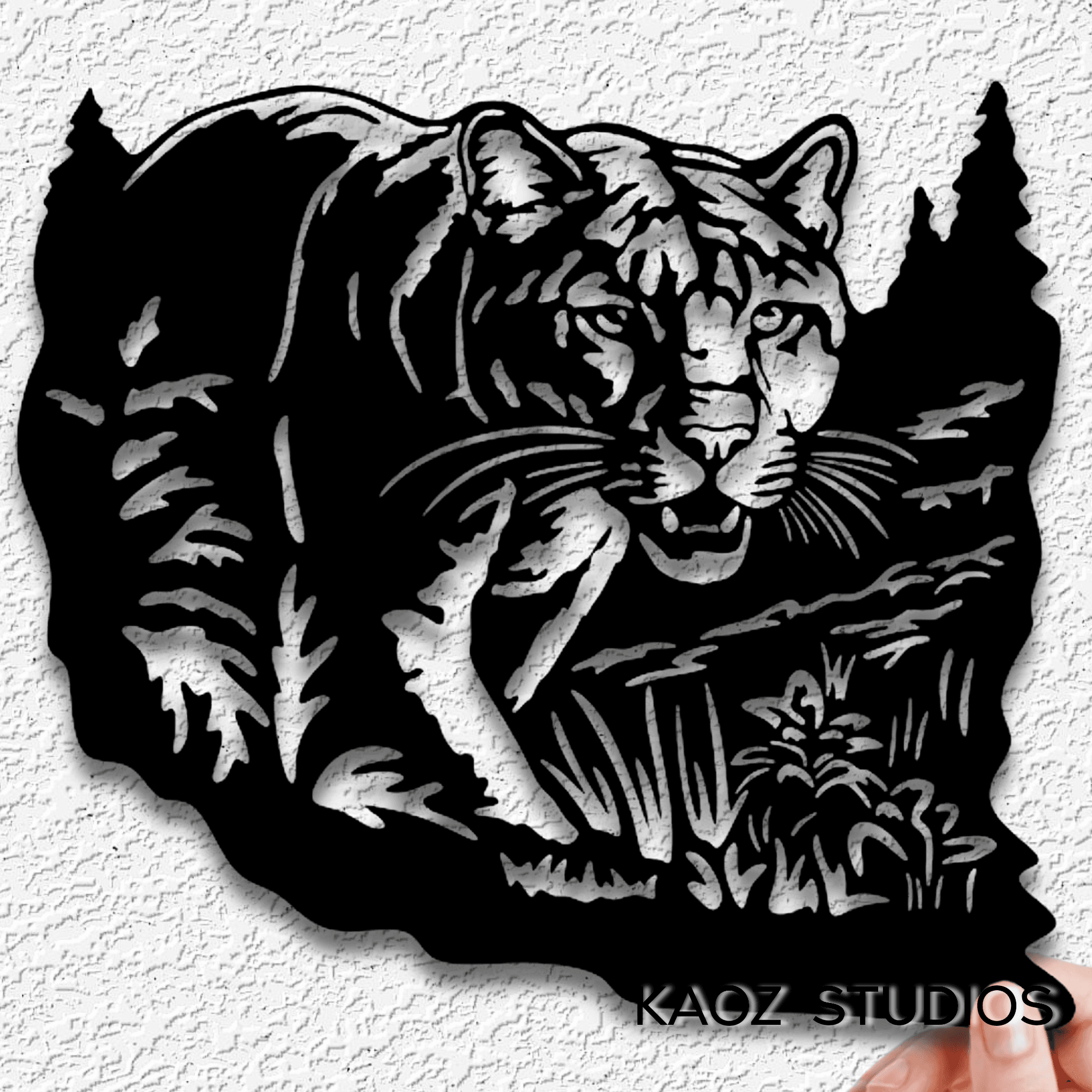 mountain lion wall art puma wall decor wild cat decoration 3d model