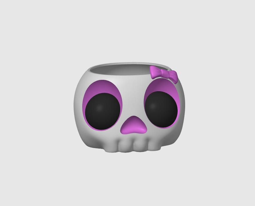 Skull Bin with Eyeballs 3d model