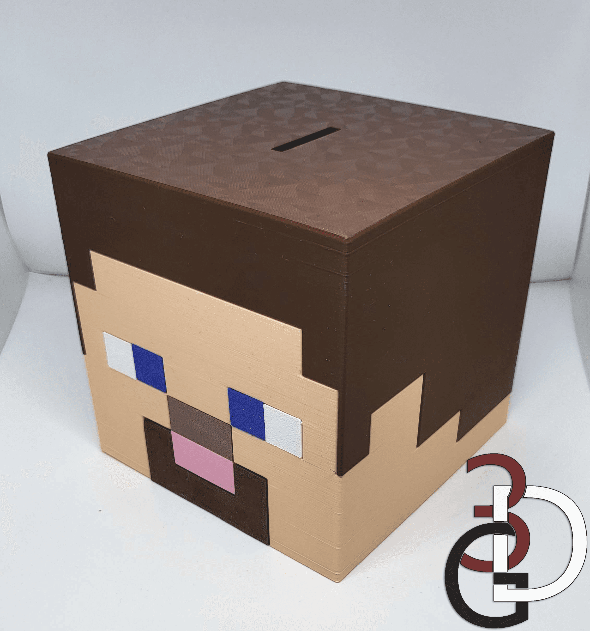 Minecraft Steve piggy bank 3d model