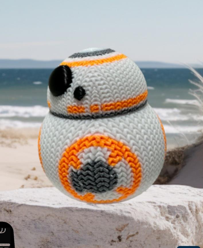 Knitted Star Wars BB8 Droid Figurine / Ornament / No Supports / 3MF Included 3d model