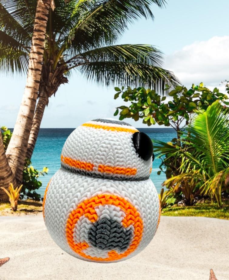 Knitted Star Wars BB8 Droid Figurine / Ornament / No Supports / 3MF Included 3d model