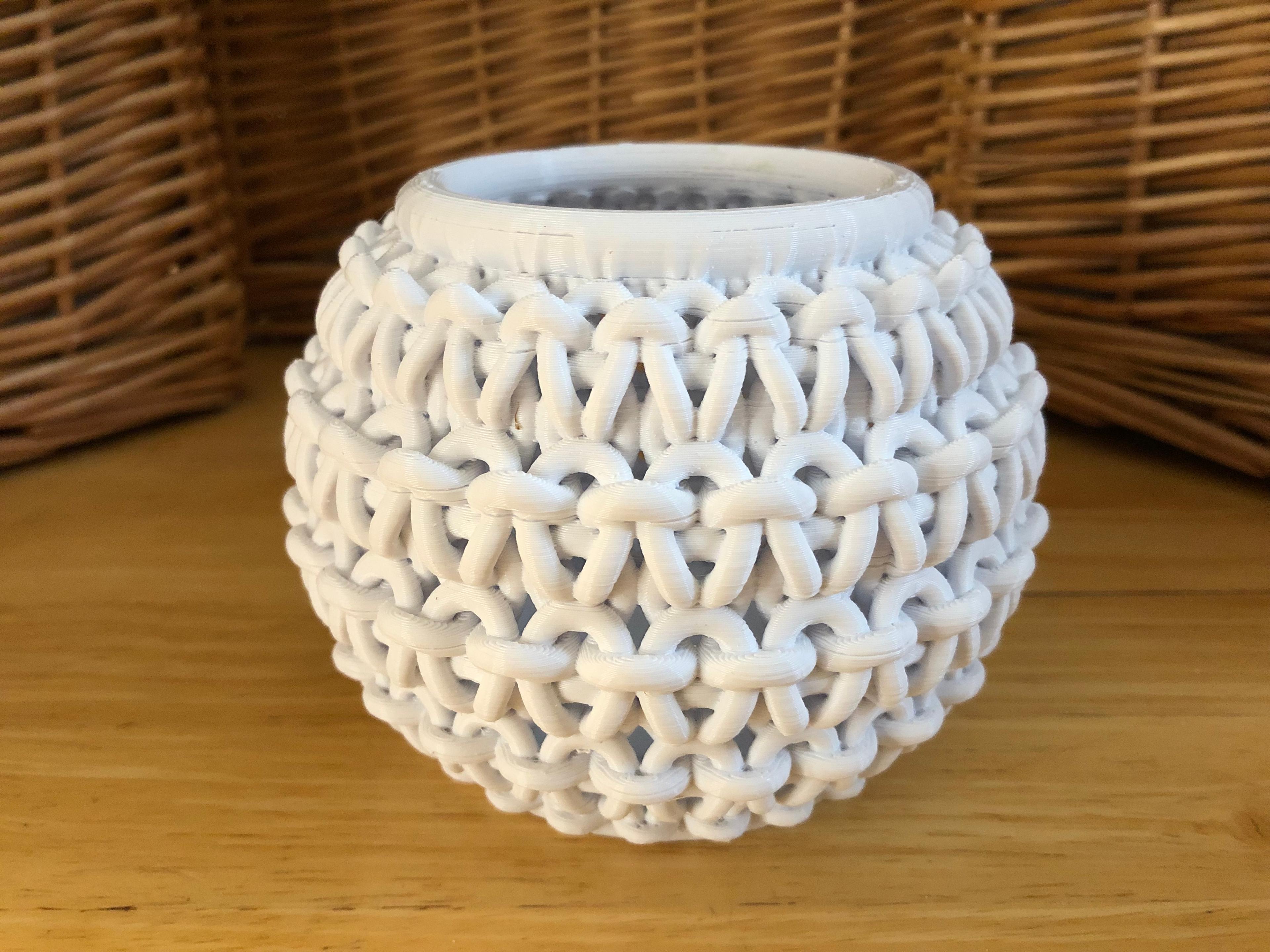 Garter Knit Round Bowl (Vertical) 3d model