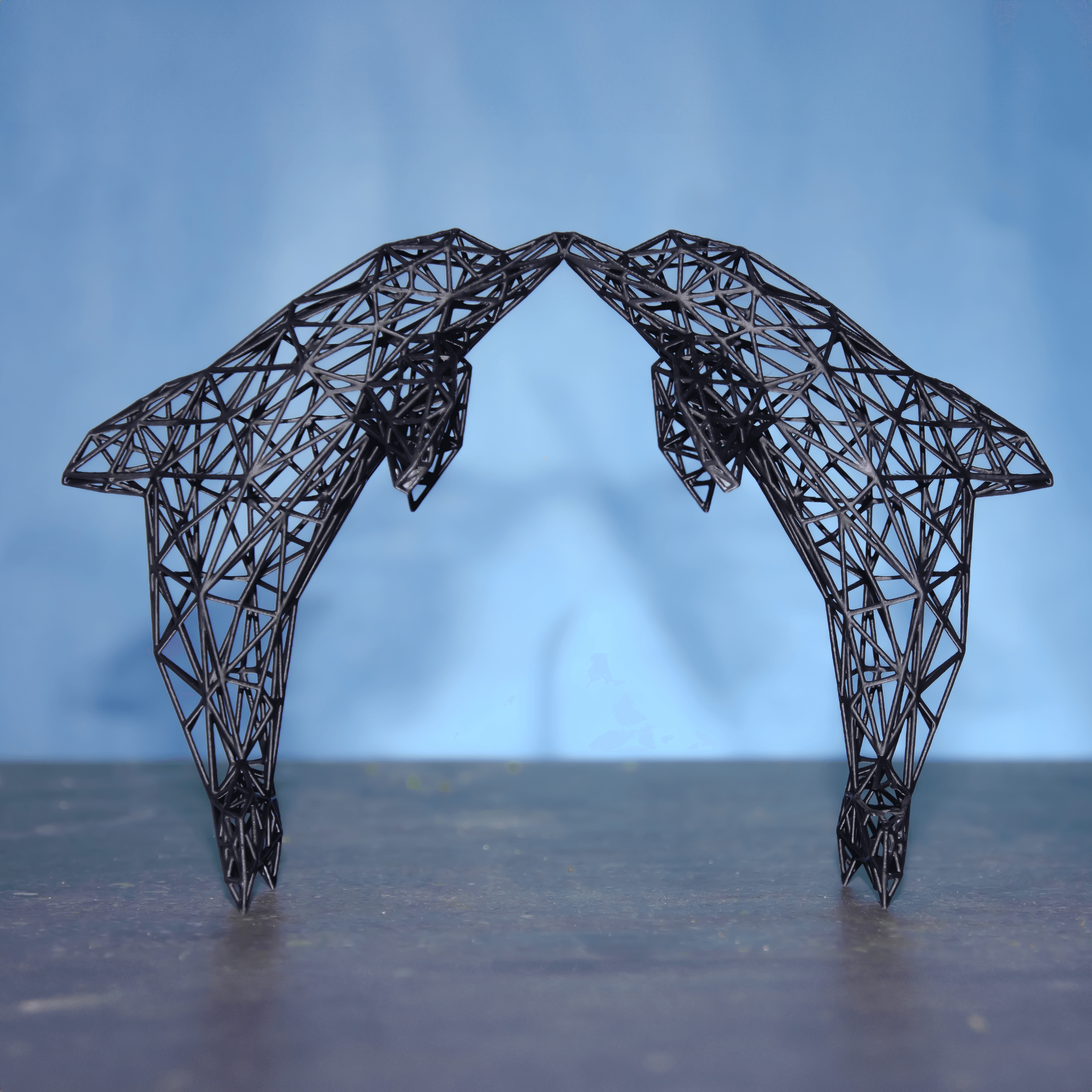 KISSING DOLPHINS WIRE GRID SCULPTURE 🌊 3d model