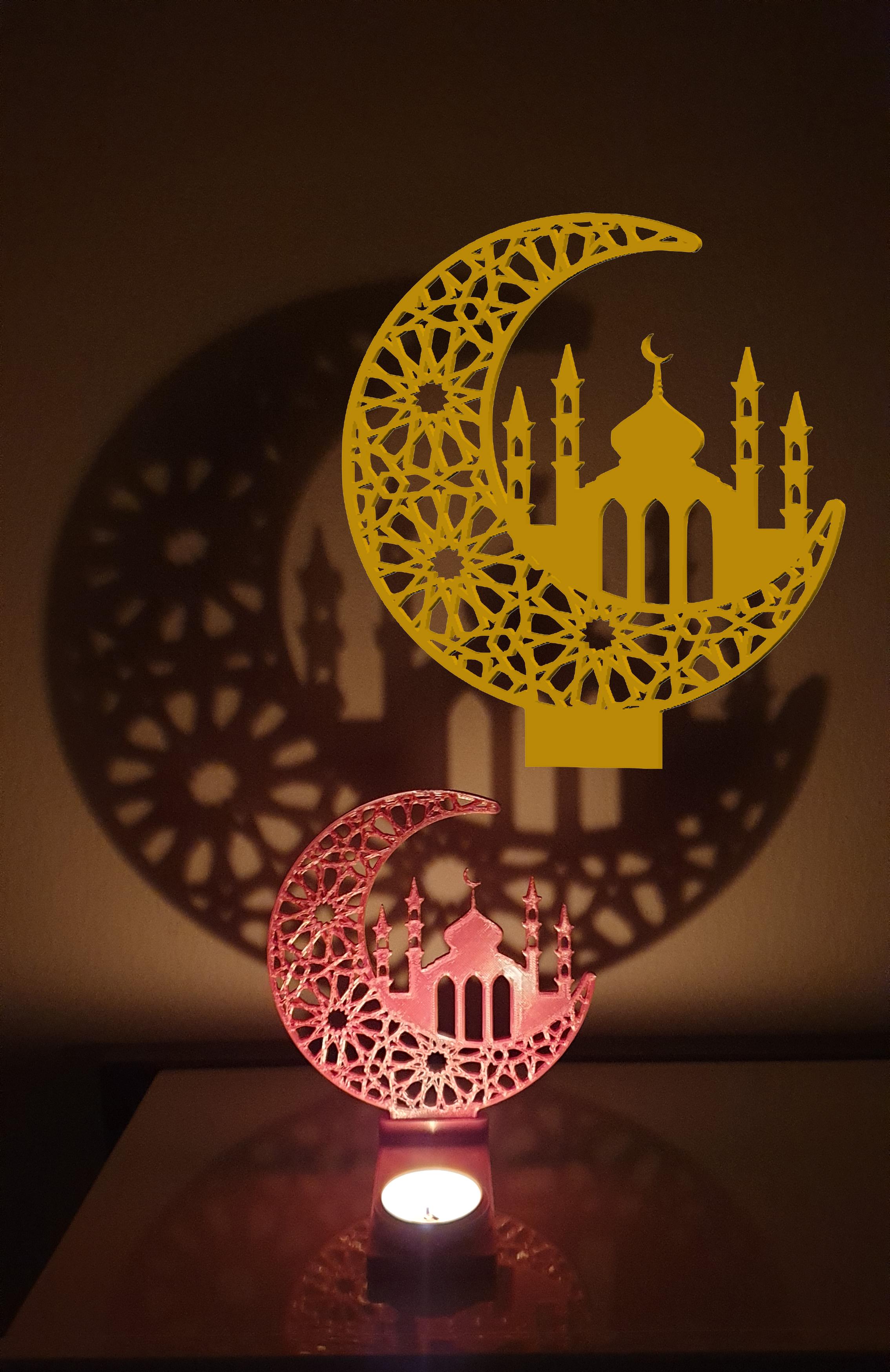 Ramadan Crescent with Mosque - Shadow Art 3d model