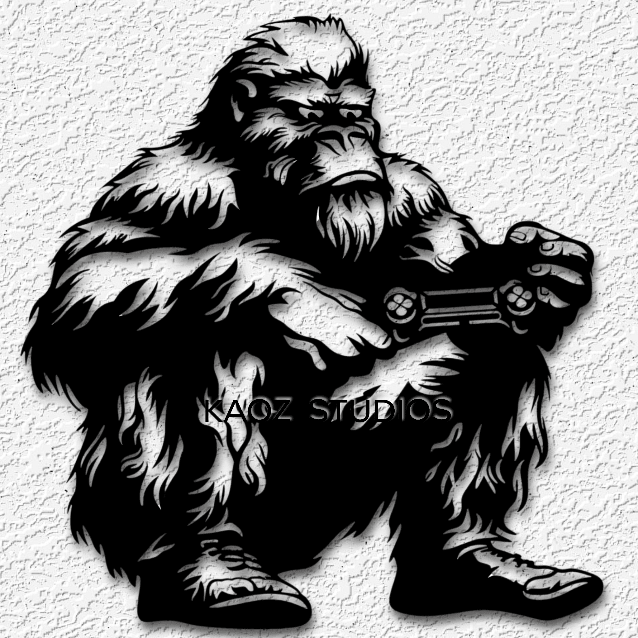 funny bigfoot gaming playstation wall art sasquatch decor yeti decoration 3d model