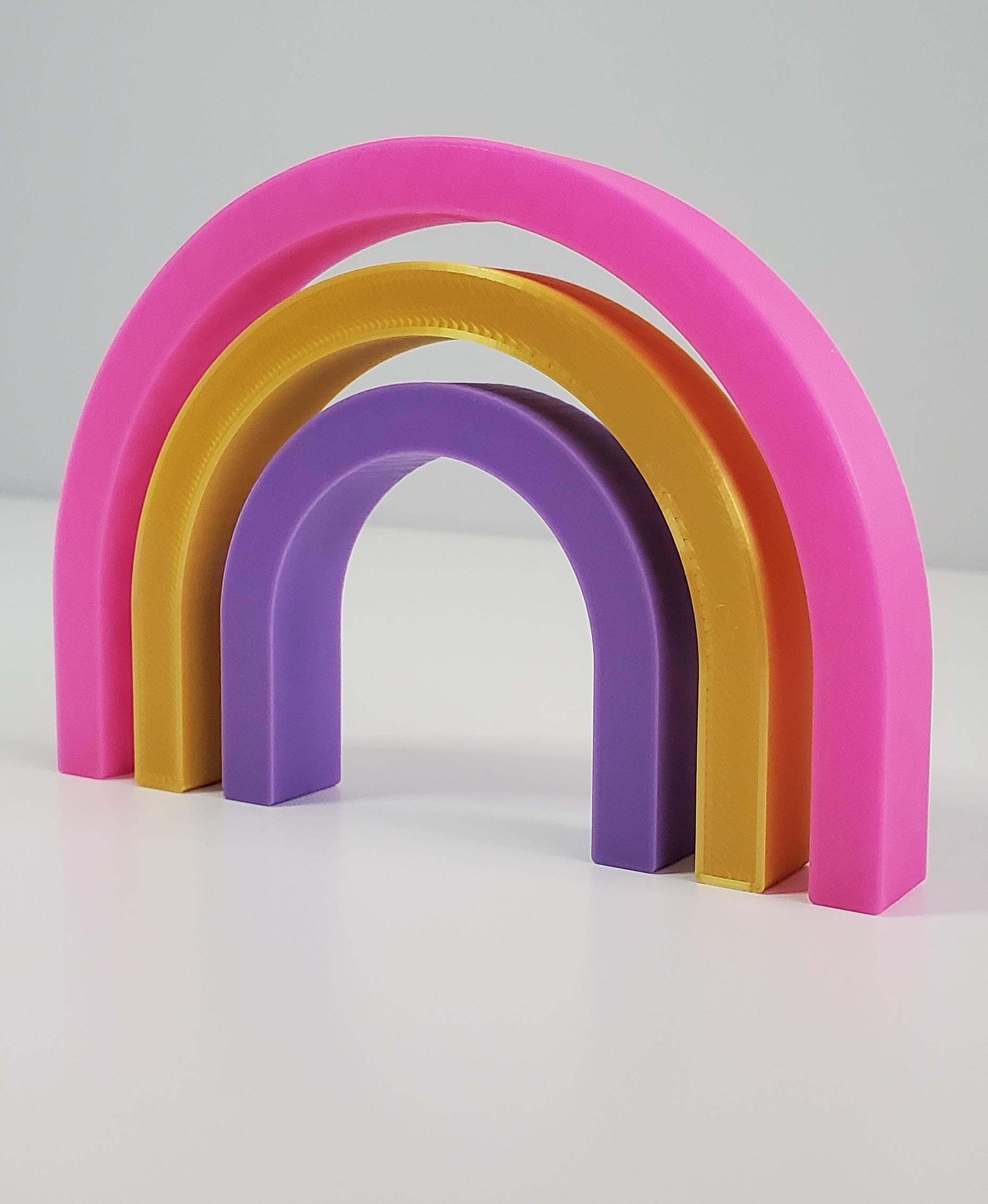 3-piece geometric rainbow decor 3d model