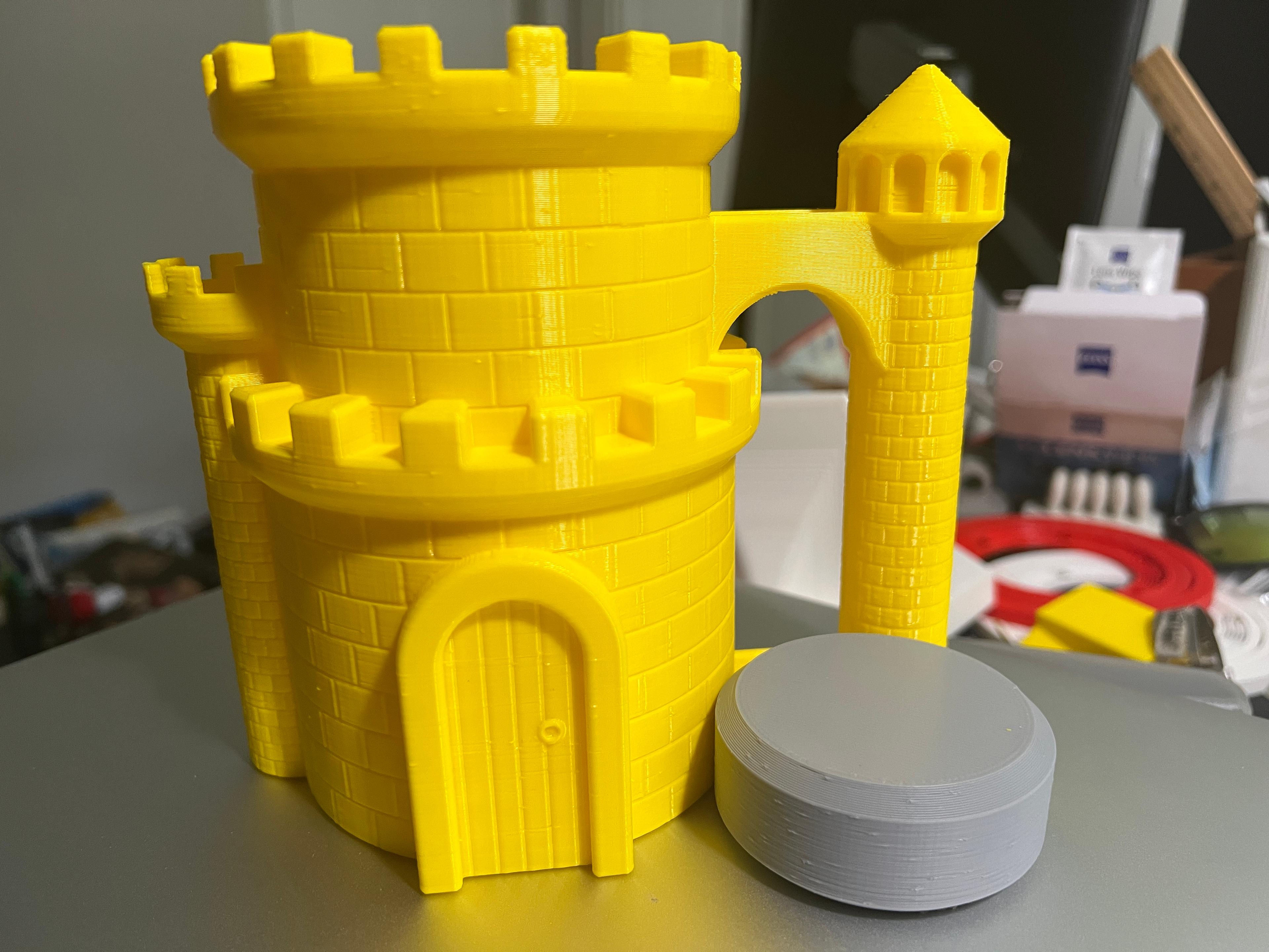 Sand Castle Can Cup_Thangs Workspace Challenge  - Loved how this turned out! I do not have a lot of 16oz cans so I made a "hockey puck" spacer to make it fit 12oz cans - 3d model
