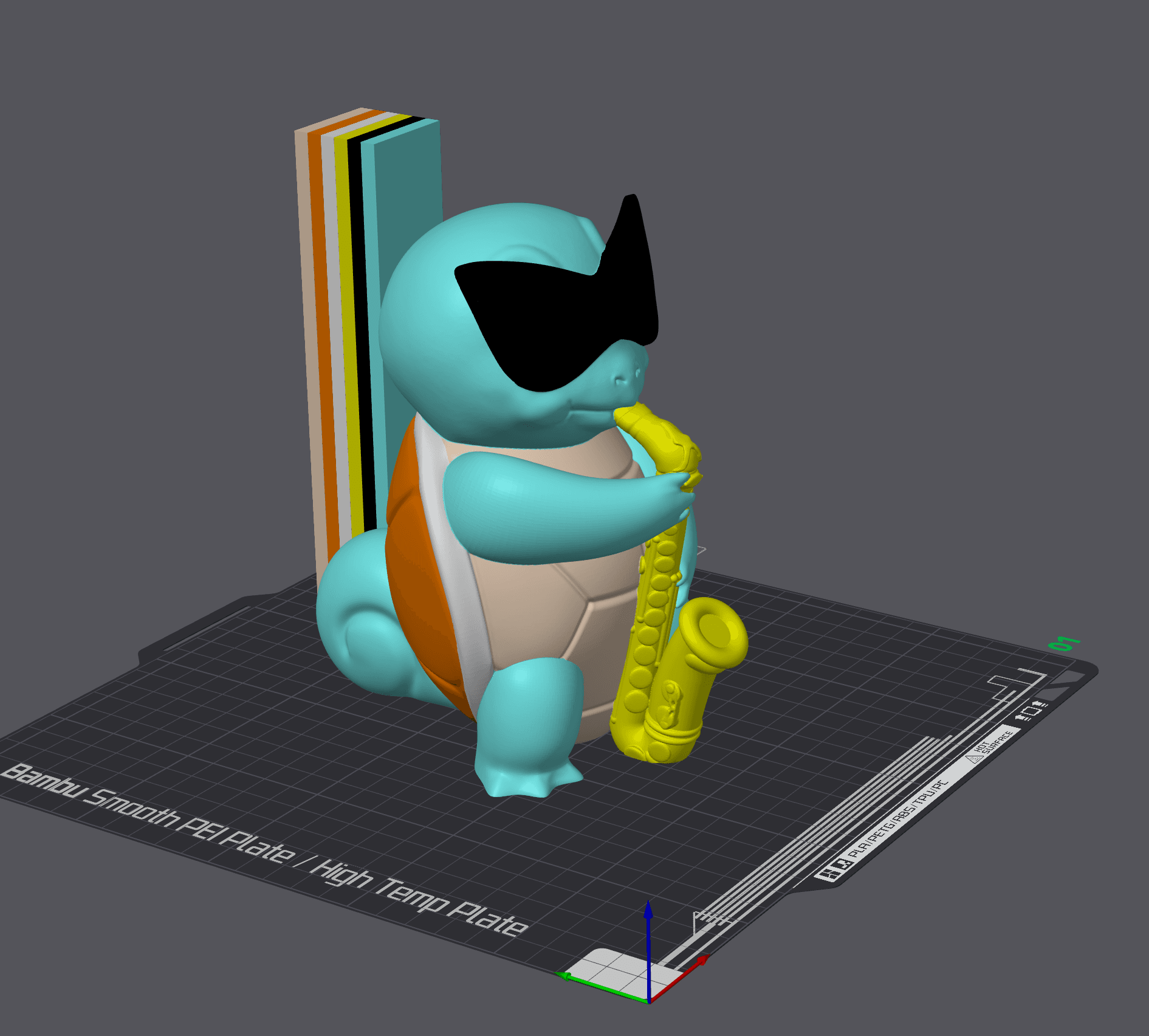 Saxophone Squirtle Pokemon 3d model