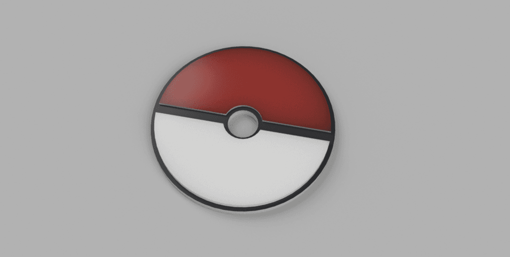 Pokéball 45 RPM record adapter  3d model