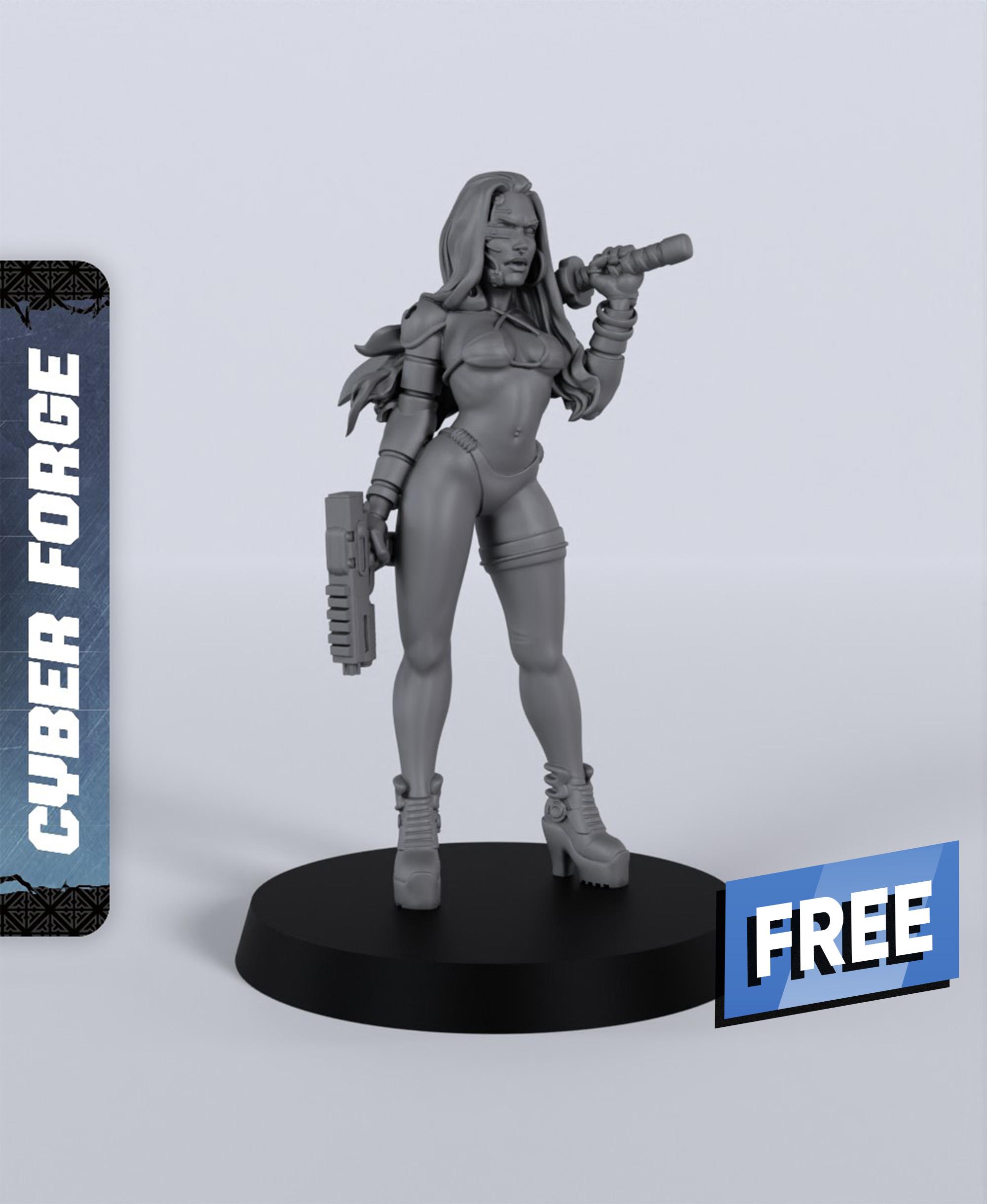 Chromella - With Free Cyberpunk Warhammer - 40k Sci-Fi Gift Ideas for RPG and Wargamers 3d model