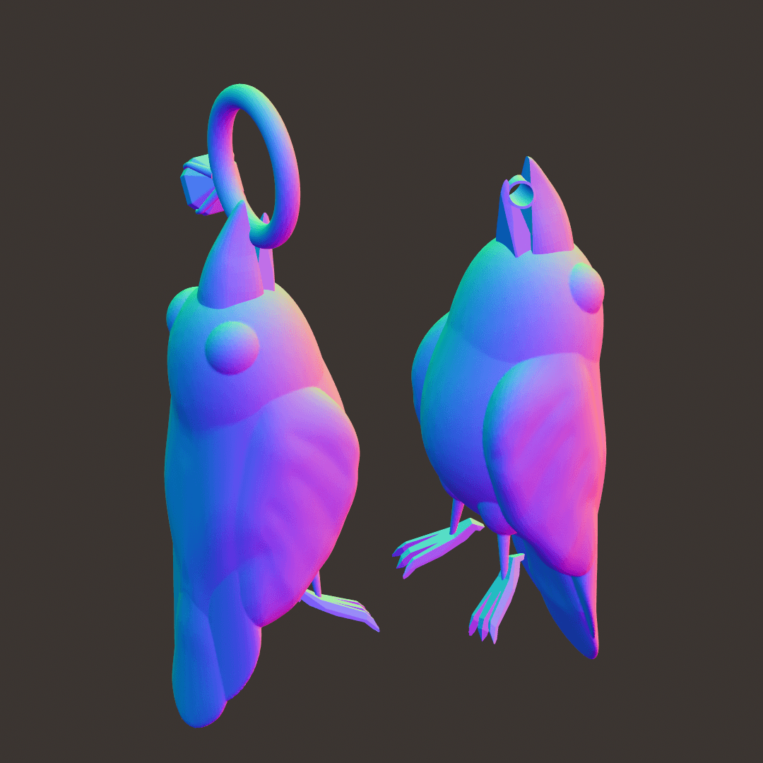 Crow Keychain  3d model