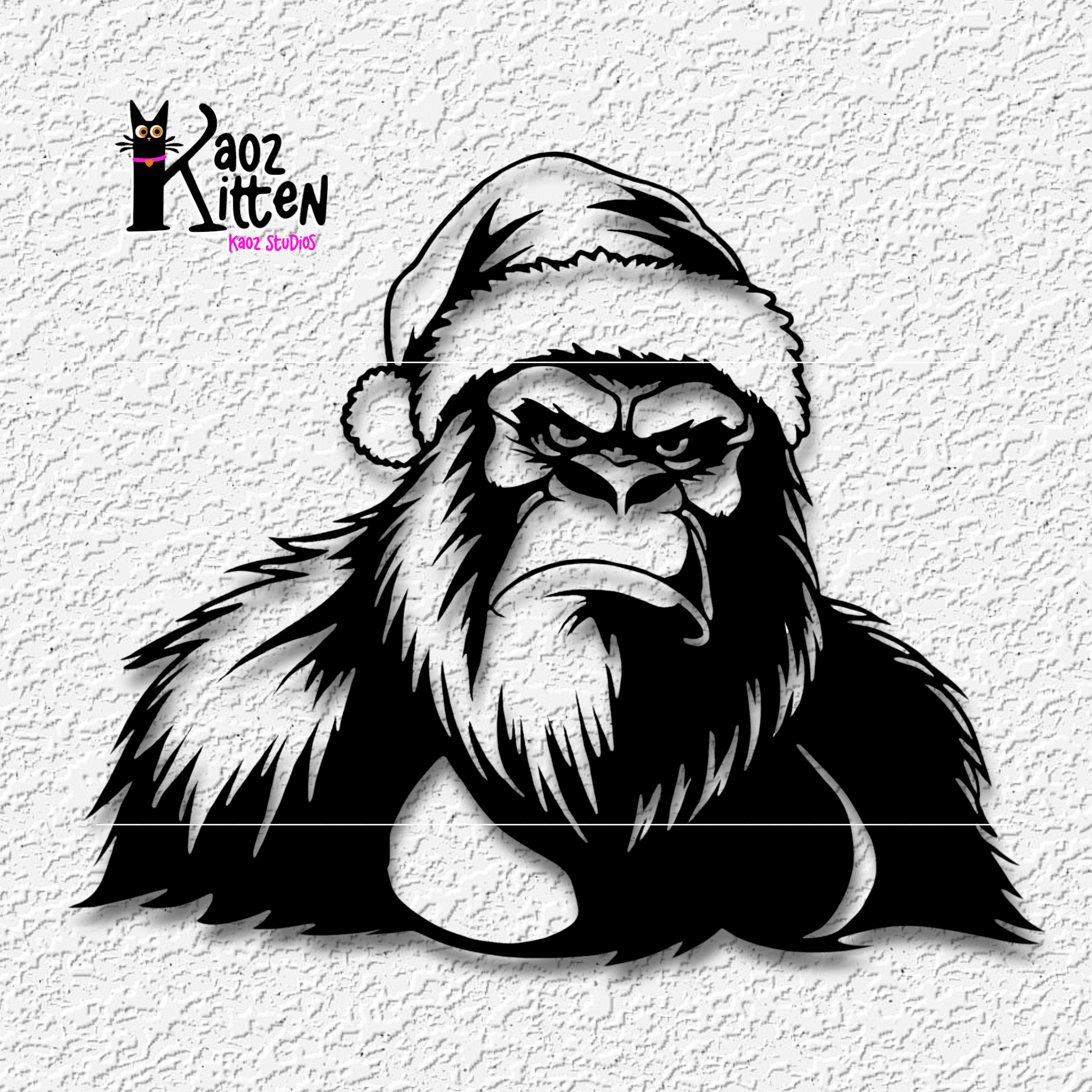 Santa Squatch wall art Christmas Bigfoot wall decor 3d model