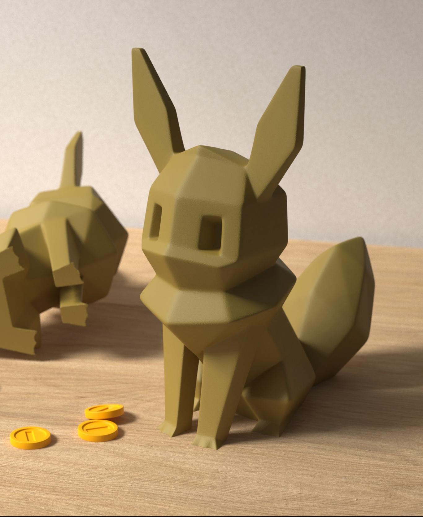 Low-poly Eevee - Piggy Bank 3d model