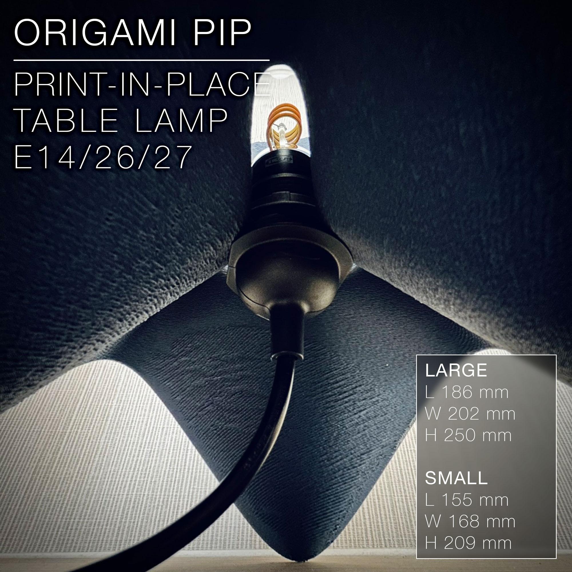 ORIGAMI  PIP |  print-in-place Table Lamp E14, E26, E27  3d model