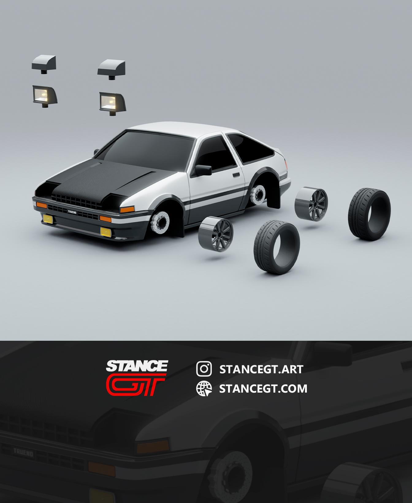 TOYOTA COROLLA AE86 | ORIGINAL | Model kit car 3d model